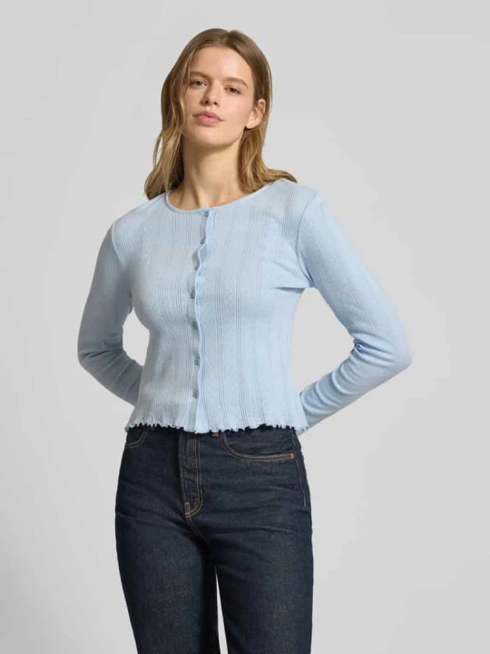 Zdjęcie produktu Kardigan o kroju slim fit z mieszanki bawełny i wiskozy model 'MARIE' Pieces Jasnoniebieski