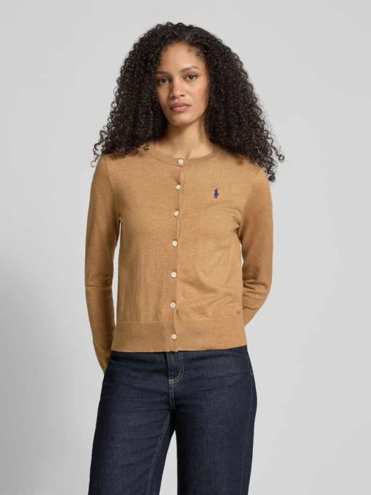 Zdjęcie produktu Kardigan rozpinany krój regular fit z mieszanki bawełny Polo Ralph Lauren Camel