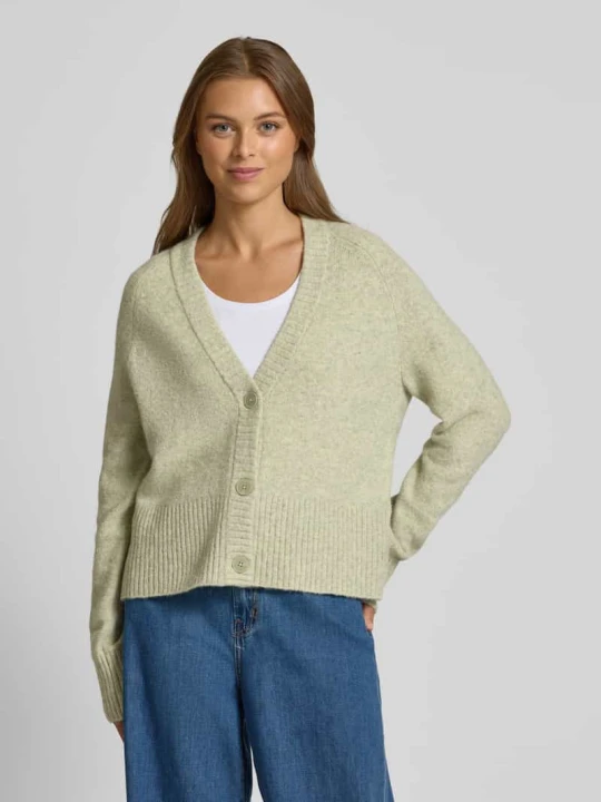 Zdjęcie produktu Kardigan rozpinany krój relaxed fit z domieszką wełny z alpaki model „Dassi” Opus Miętowy