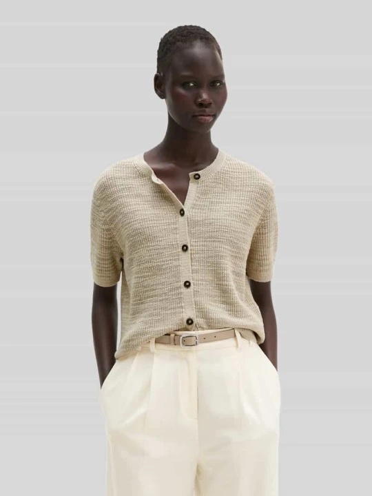 Zdjęcie produktu Kardigan rozpinany o kroju loose fit z mieszanki bawełny i lnu Marc O'Polo Piaskowy