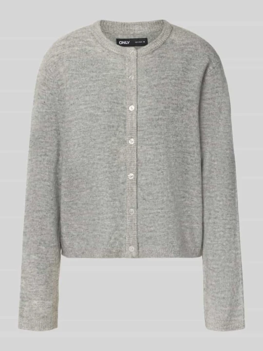 Zdjęcie produktu kardigan rozpinany o kroju loose fit z okrągłym dekoltem model 'SIMONI' Only Średnioszary melanż