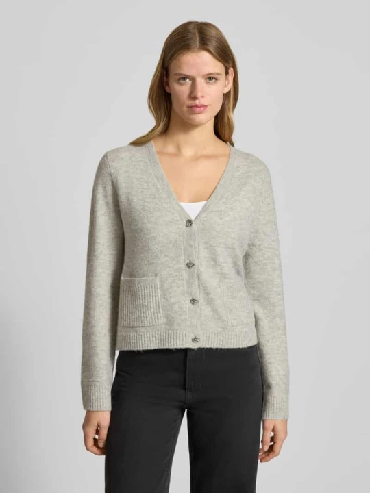 Zdjęcie produktu Kardigan rozpinany o kroju oversized z dodatkiem wełny, model 'RENE' Only Jasnoszary melanż