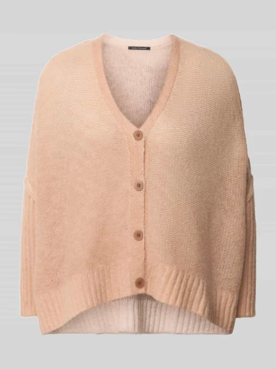 Zdjęcie produktu Kardigan rozpinany o kroju oversized z domieszką wełny z alpaki LUISA CERANO Brudnoróżowy