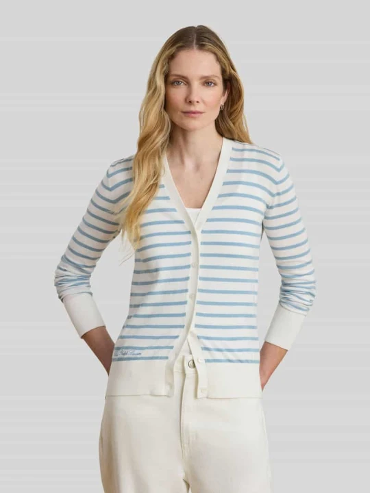 Zdjęcie produktu Kardigan rozpinany o kroju regular fit z czystej bawełny Lauren Ralph Lauren Jasnoniebieski