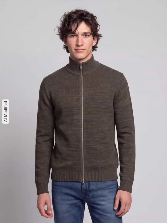 Zdjęcie produktu kardigan rozpinany o kroju regular fit z czystej bawełny model 'DANE' Selected Zielony