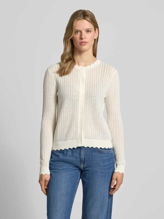 Zdjęcie produktu Kardigan rozpinany o kroju regular fit z czystej bawełny model 'SCOUT' Pieces Biały