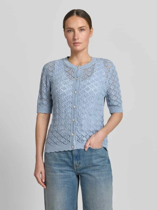 Zdjęcie produktu Kardigan rozpinany o kroju regular fit z czystej bawełny model 'SOFIA' Selected Jasnoniebieski