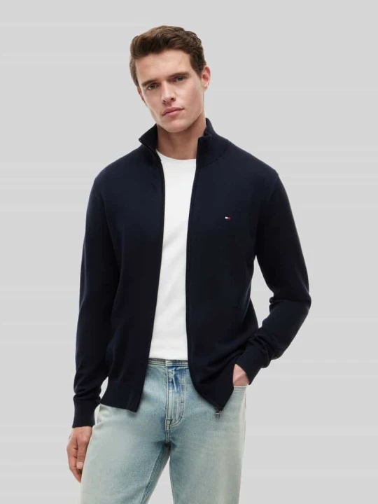 Zdjęcie produktu Kardigan rozpinany o kroju regular fit z czystej bawełny Tommy Hilfiger Granatowy