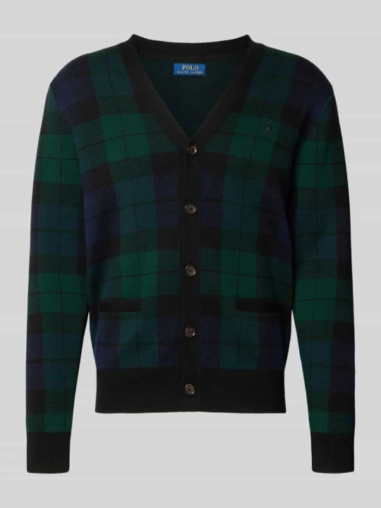 Zdjęcie produktu kardigan rozpinany o kroju regular fit z czystej wełny Polo Ralph Lauren Czarny
