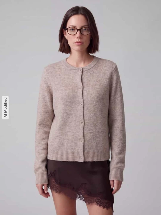 Zdjęcie produktu kardigan rozpinany o kroju regular fit z dodatkiem wełny model 'MALOU' Pieces