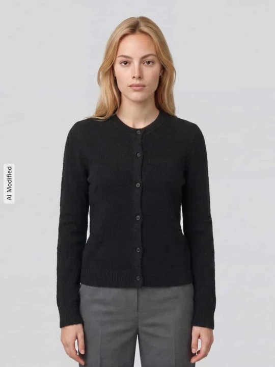 Zdjęcie produktu kardigan rozpinany o kroju regular fit z dodatkiem wełny model 'MALOU' Pieces czarny