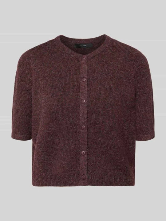 Zdjęcie produktu Kardigan rozpinany o kroju regular fit z krótkim rękawem model 'VMDOFFY' Vero Moda Ciemnoczerwony