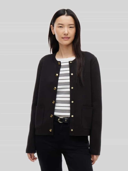 Zdjęcie produktu kardigan rozpinany o kroju regular fit z mieszanka bawełny Tommy Hilfiger Czarny
