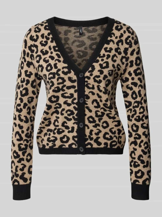 Zdjęcie produktu kardigan rozpinany o kroju regular fit z mieszanka wiskozy model 'LEO' Only Piaskowy