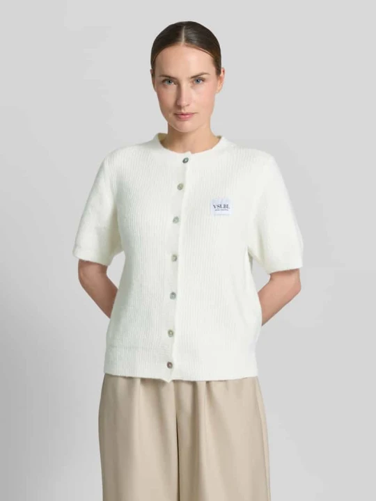 Zdjęcie produktu kardigan rozpinany o kroju regular fit z mieszanka wiskozy model 'MONA' VILLA SOPHIE Biały