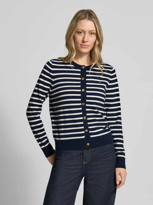 Zdjęcie produktu Kardigan rozpinany o kroju regular fit z mieszanki bawełny Tommy Hilfiger Granatowy
