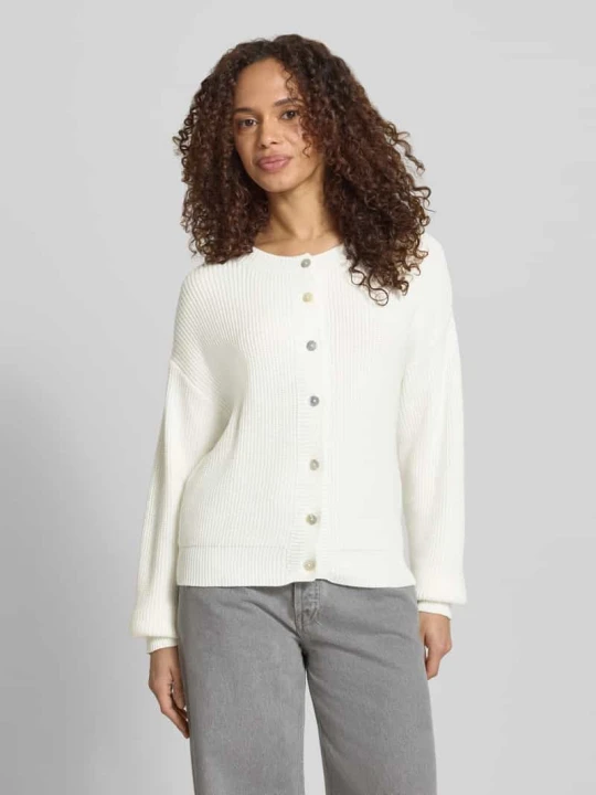 Zdjęcie produktu Kardigan rozpinany o kroju regular fit z mieszanki wiskozy model 'LENI' VILLA SOPHIE Biały