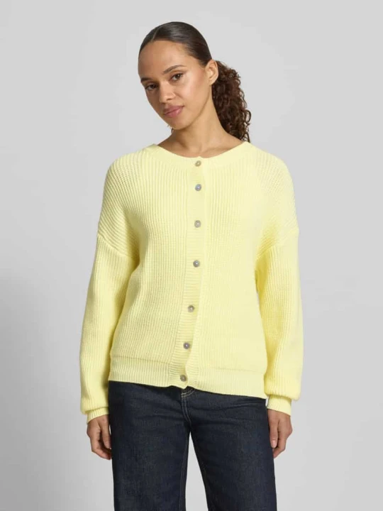 Zdjęcie produktu Kardigan rozpinany o kroju regular fit z mieszanki wiskozy model 'LENI' VILLA SOPHIE Jasnożółty