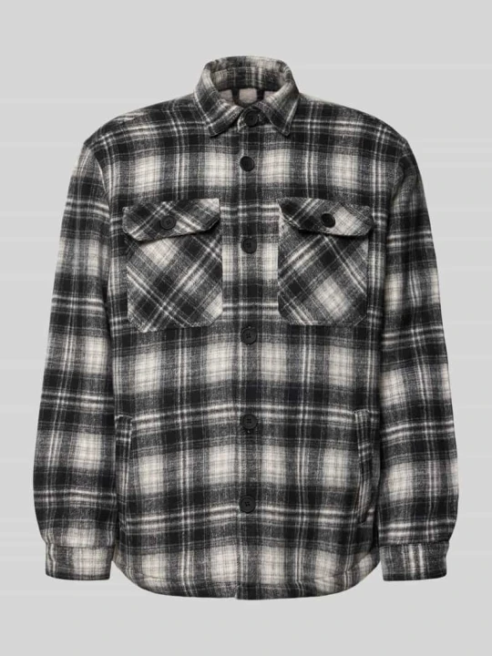Zdjęcie produktu kardigan rozpinany o kroju regular fit z wpuszczanymi kieszeniami model 'IAN' Redefined Rebel Ciemnoszary