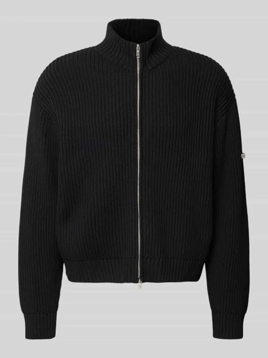 Zdjęcie produktu kardigan rozpinany o kroju relaxed fit z czystej bawełny model 'L’ATELIER' RETERNITY Czarny