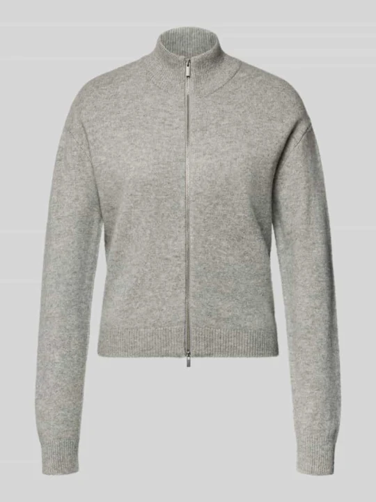 Zdjęcie produktu Kardigan rozpinany o kroju relaxed fit z czystej wełny model 'Tracy' My Essential Wardrobe Jasnoszary melanż
