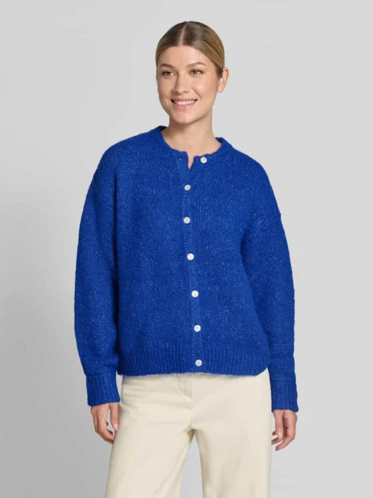 Zdjęcie produktu Kardigan rozpinany o kroju relaxed fit z dodatkiem wełny model 'Belablue' Ichi