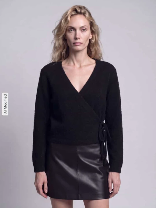 Zdjęcie produktu kardigan rozpinany o kroju relaxed fit z domieszką wełny model 'LIVA' Only Czarny