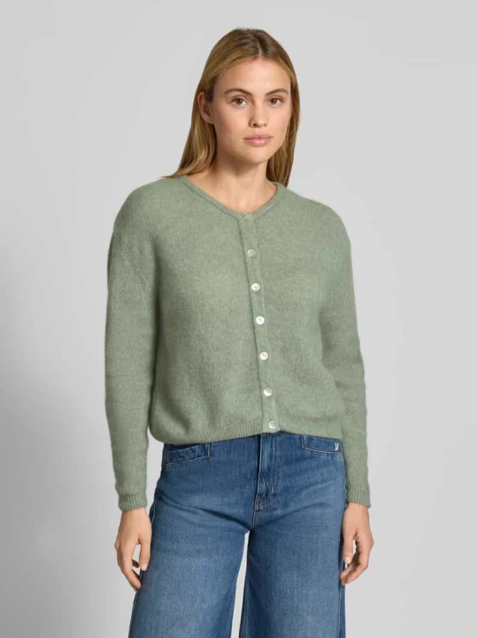 Zdjęcie produktu Kardigan rozpinany o kroju relaxed fit z mieszanki wełny z domieszką lnu American Vintage Khaki