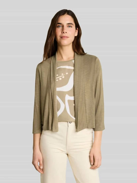 Zdjęcie produktu Kardigan rozpinany o kroju relaxed fit z mieszanki wiskozy z szalowym kołnierzem Tom Tailor Khaki