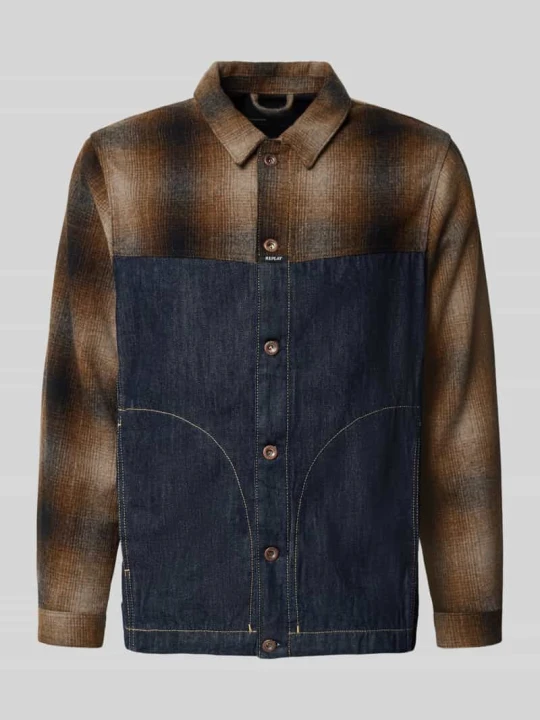 Zdjęcie produktu kardigan rozpinany o kroju slim fit z czystej bawełny Replay Jeansowy niebieski