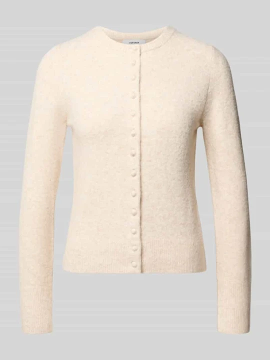 Zdjęcie produktu kardigan rozpinany o kroju slim fit z dodatkiem wełny model 'Sia' Topshop Biały