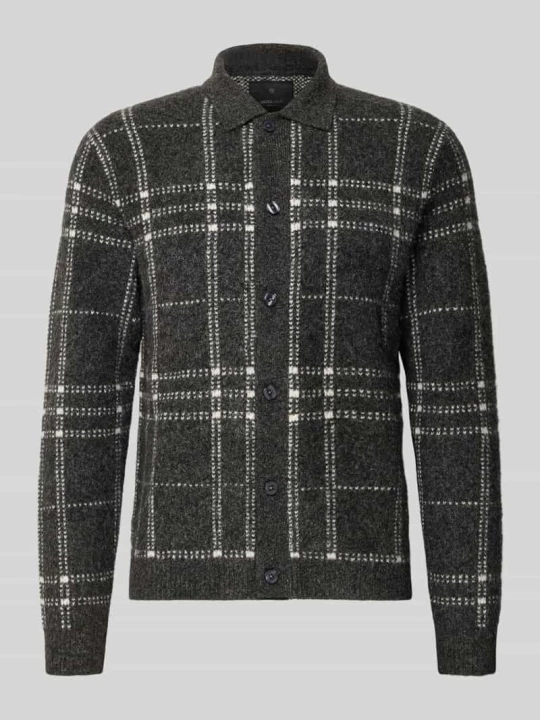 Zdjęcie produktu kardigan rozpinany o kroju slim fit z dodatkiem wełny model 'Simon' Jack&Jones Ciemnoszary