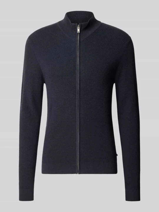 Zdjęcie produktu kardigan rozpinany o kroju slim fit z mieszanka bawełny model 'lagoon' Matinique Ciemnoniebieski