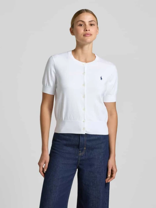 Zdjęcie produktu Kardigan rozpinany o kroju slim fit z mieszanki bawełny Polo Ralph Lauren Biały