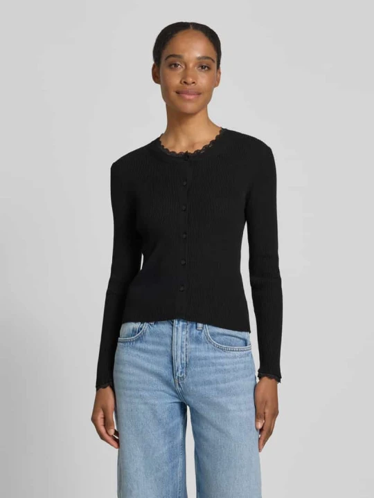 Zdjęcie produktu Kardigan rozpinany o kroju slim fit z mieszanki wiskozy model 'WONDER' Vero Moda Czarny