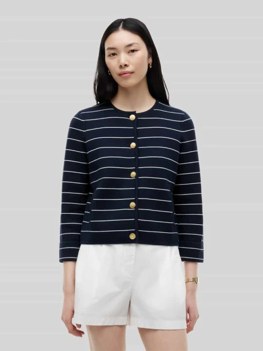 Zdjęcie produktu Kardigan rozpinany o pudełkowym kroju z czystej bawełny Tommy Hilfiger Granatowy