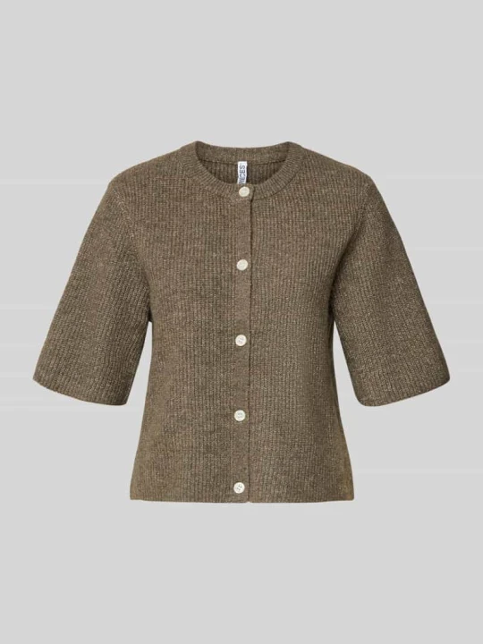 Zdjęcie produktu Kardigan rozpinany o pudełkowym kroju z prążkowanej dzianiny model 'SILLY' Pieces
