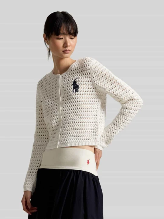 Zdjęcie produktu Kardigan rozpinany o skróconym kroju z czystej bawełny Polo Ralph Lauren Biały