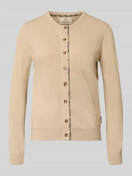 Zdjęcie produktu Kardigan rozpinany Slim Fit z mieszanka wełny i bawełny Barbour Beżowy