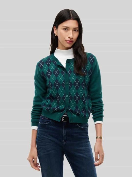 Zdjęcie produktu kardigan rozpinany w kroju regular fit z czystej bawełny Tommy Jeans Ciemnozielony