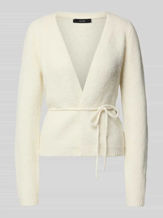 Zdjęcie produktu kardigan rozpinany w kroju regular fit z dodatkiem wełny model 'CORA' Vero Moda Złamany biały