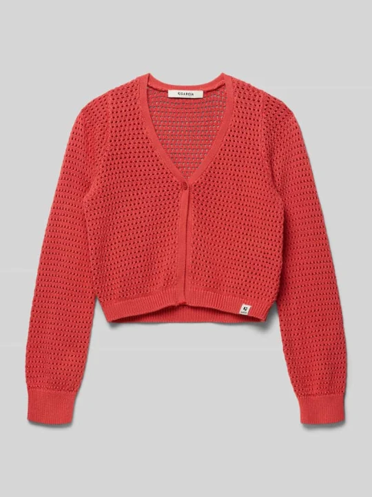 Zdjęcie produktu kardigan rozpinany w kroju regular fit z perforowaniem Garcia Jasnoczerwony