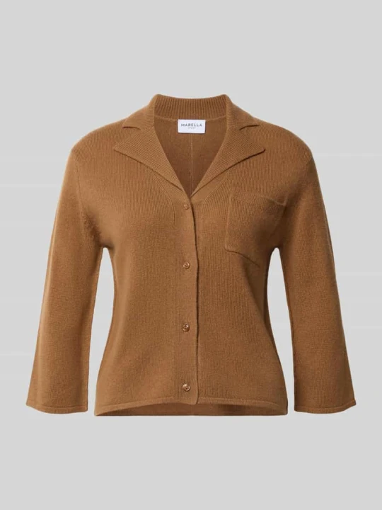 Zdjęcie produktu Kardigan rozpinany z mieszanka lnu i kaszmiru model 'SALPACA' Marella Camel