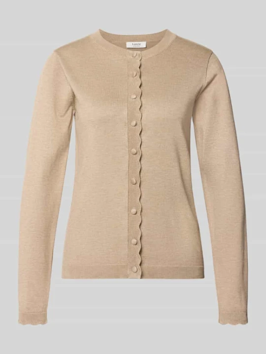 Zdjęcie produktu Kardigan rozpinany z mieszanka wiskozy model 'MORLA' B.Young Beżowy