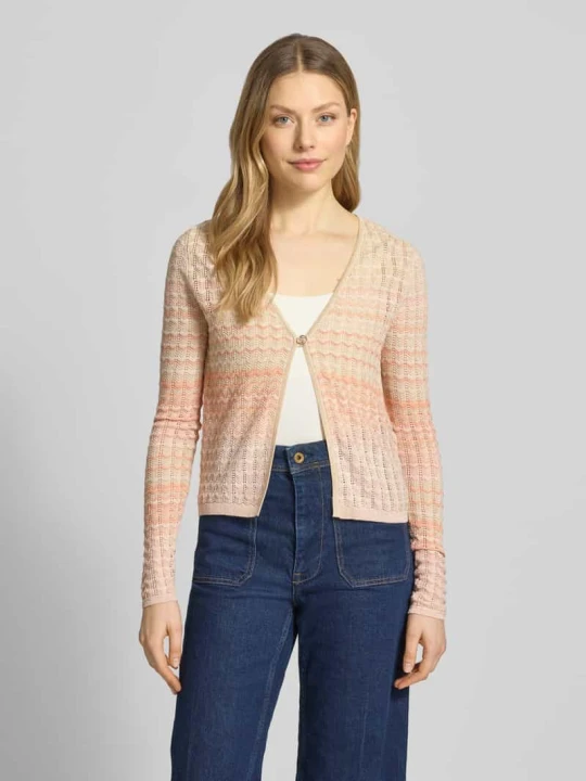 Zdjęcie produktu Kardigan rozpinany z mieszanki wiskozy model 'ROSALYN' Guess Koralowy