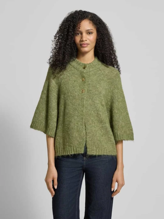 Zdjęcie produktu Kardigan rozpinany z rękaw o dł. 1/2 model 'Benutta Fluffy' NEO NOIR Khaki