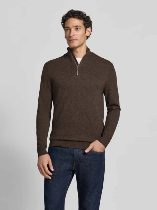 Zdjęcie produktu Sweter Slim o kroju slim fit z mieszanki wełny Profuomo Średniobrązowy