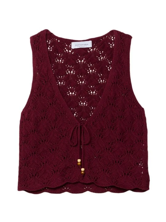 Zdjęcie produktu Kardigan Stradivarius ciemnoczerwony