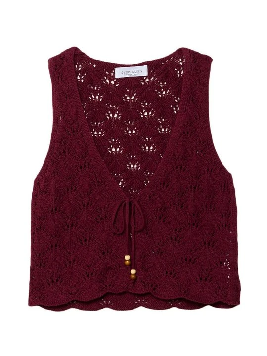 Zdjęcie produktu Kardigan Stradivarius ciemnoczerwony