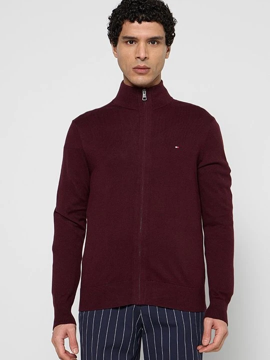 Zdjęcie produktu Kardigan Tommy Hilfiger ciemnoczerwony